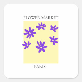 Flower Market - Paris Vierkante Sticker