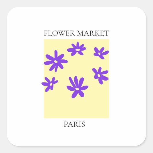 Flower Market - Paris Vierkante Sticker (Voorkant)