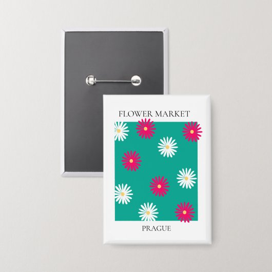 Flower Market - Prague Button (Voorkant / Achterkant)