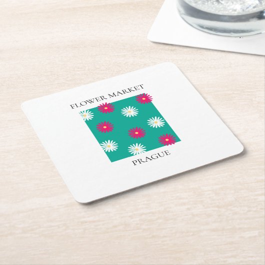 Flower Market - Prague Kartonnen Onderzetters (Schuin)