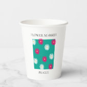 Flower Market - Prague Papieren Bekers (Achterkant)