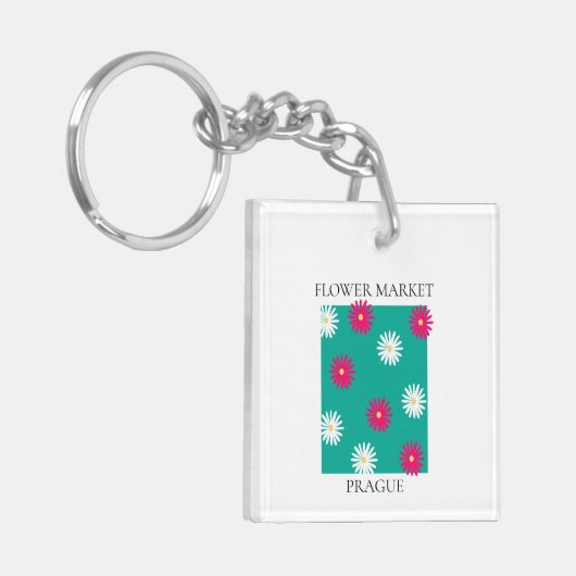 Flower Market - Prague Sleutelhanger (Voorkant Links)