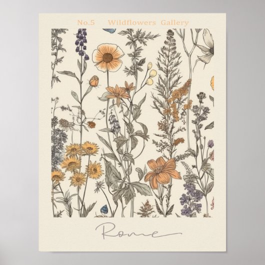 Flower Market Rome No. 3 Botanical Poster (Voorkant)