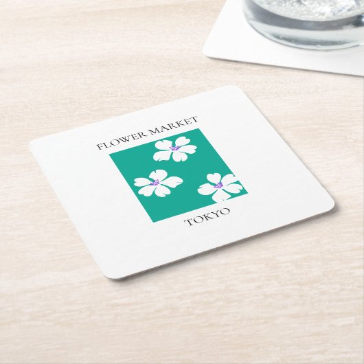 Flower Market - Tokyo Kartonnen Onderzetters (Schuin)