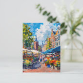 Flower Market with Historic Buildings Fantasy Pain Briefkaart (Staand voorkant)