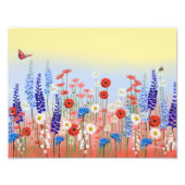 Flower meadow garden wall art poster  (Voorkant)