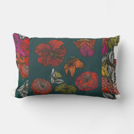 Flower Medley II blauwgroen Terug Kussen