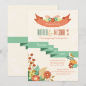 Flower Medley Invitation Kaart (Voorkant / Achterkant)