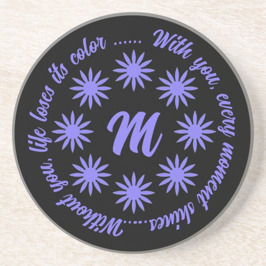 FLOWER MODERN GIFT FROM MOM DAD SISTER SON BOSS CO ZANDSTEEN ONDERZETTER (Voorkant)