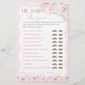 Flower Modern Wavy Vrijgezellenfeest Guess spel (Voorkant)