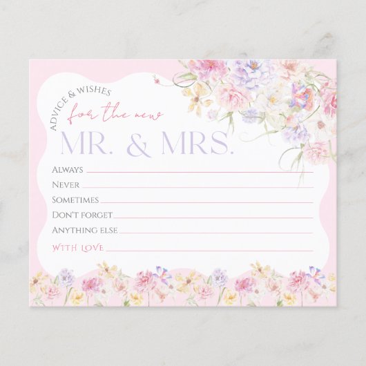 Flower Modern Wavy Vrijgezellenfeest Wishes spel (Voorkant)