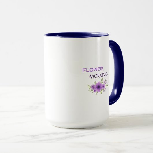 Flower Morning — Elegant Purple Floral Mug Design Mok (Voorkant rechts)