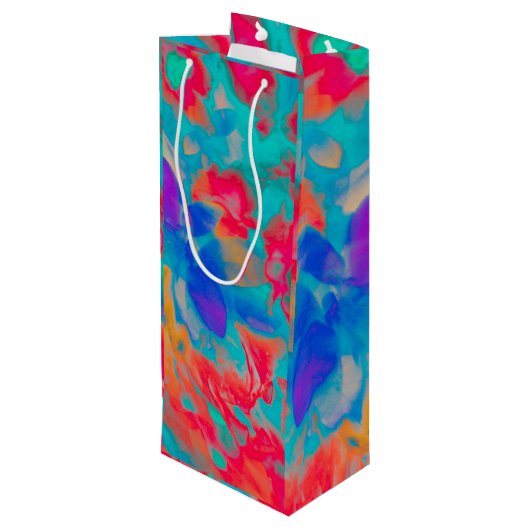 flower Movement Wine Gift Bag Wijn Cadeautas (Achterkant Gekanteld)