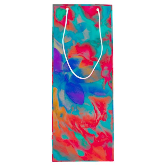 flower Movement Wine Gift Bag Wijn Cadeautas (Achterkant)