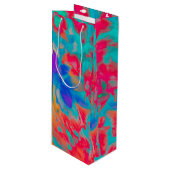 flower Movement Wine Gift Bag Wijn Cadeautas (Voorkant Gekanteld)