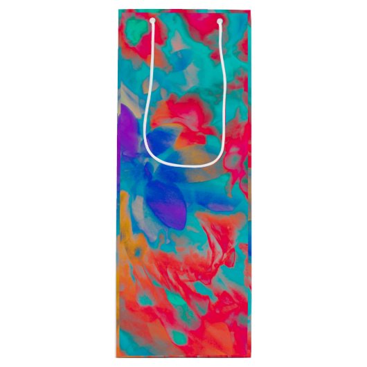 flower Movement Wine Gift Bag Wijn Cadeautas (Voorkant)