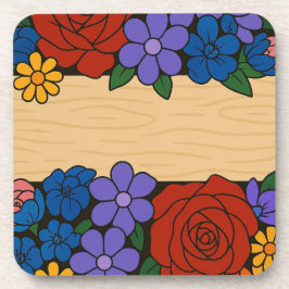 Flower name label bier onderzetter