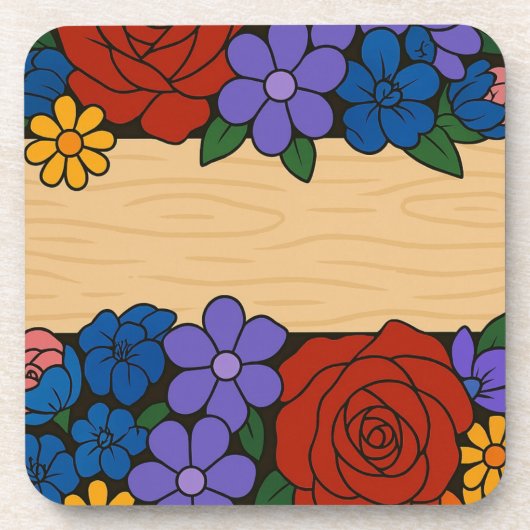 Flower name label bier onderzetter (Voorkant)