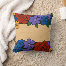 Flower name label kussen