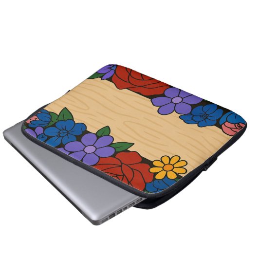 Flower name label laptop sleeve (Voorkant onderkant)