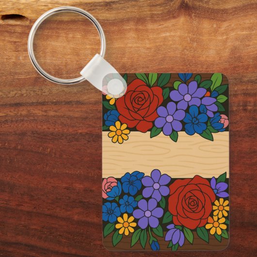 Flower name label sleutelhanger (Voorkant)