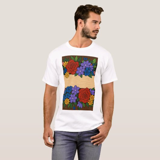 Flower name label t-shirt (Voorkant volledig)