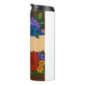 Flower name label thermosbeker (Geroteerd rechts)