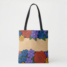 Flower name label tote bag