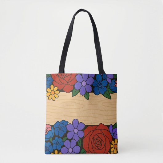 Flower name label tote bag (Voorkant)