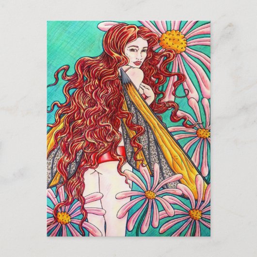 "Flower Nymph" Briefkaart (Voorkant)