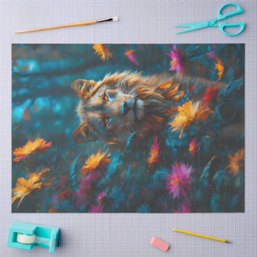 Flower Oerwoud Lion Tissuepapier (Craft)