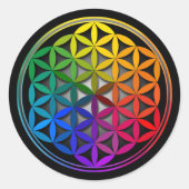 flower of life1 ronde sticker (Voorkant)