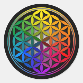 flower of life1 ronde sticker