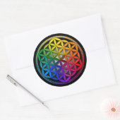 flower of life1 ronde sticker (Envelop)