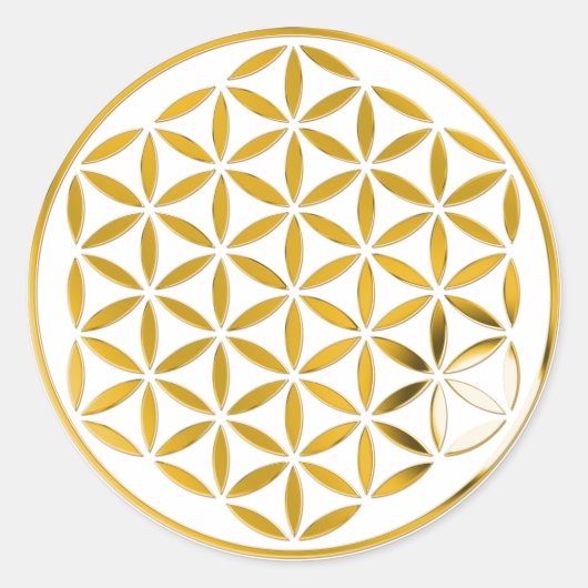 Flower Of Life 1 - Gold stamp Ronde Sticker (Voorkant)