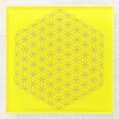 flower of life 5. dimension energy chacra glazen onderzetter (Voorkant)