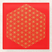flower of life 5. dimension energy root chacra glazen onderzetter (Voorkant)