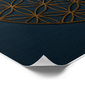 Flower of Life Blauw Bronzen Poster (Hoek)