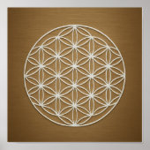 Flower of Life Bronze Wit Poster (Voorkant)