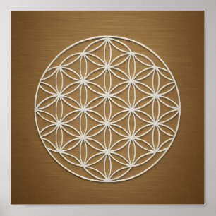 Flower of Life Bronze Wit Poster