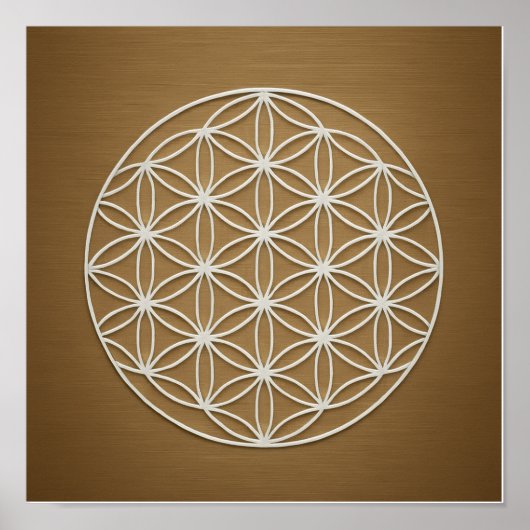 Flower of Life Bronze Wit Poster (Voorkant)