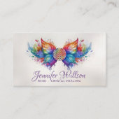 Flower of life Butterfly - Kleurrijke energiestroo Visitekaartje (Voorkant)