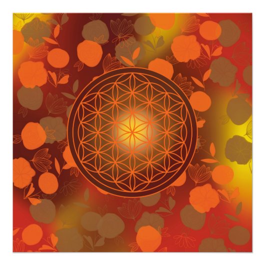 flower of life, chakra,zen,sacred geometric, foto afdruk (Voorkant)