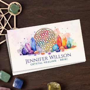 Flower of Life Crystal Healing Visitekaartje