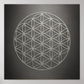 Flower of Life Grey Pewter Poster (Voorkant)
