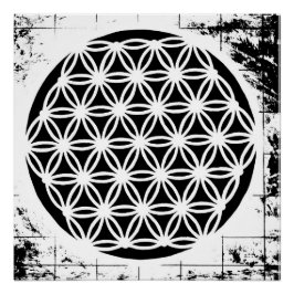 Flower of Life Grunge Perfect Poster