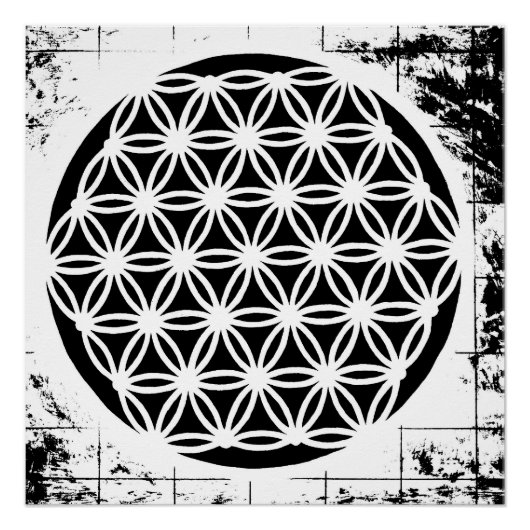 Flower of Life Grunge Perfect Poster (Voorkant)