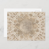 Flower of Life in Lotus Dot Art pastel golds Briefkaart (Voorkant / Achterkant)