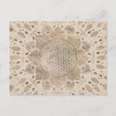 Flower of Life in Lotus Dot Art pastel golds Briefkaart (Voorkant)