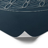 Flower of Life Navy Silver Poster (Hoek)